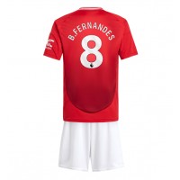 Manchester United Bruno Fernandes #8 Fußballbekleidung Heimtrikot Kinder 2024-25 Kurzarm (+ kurze hosen)